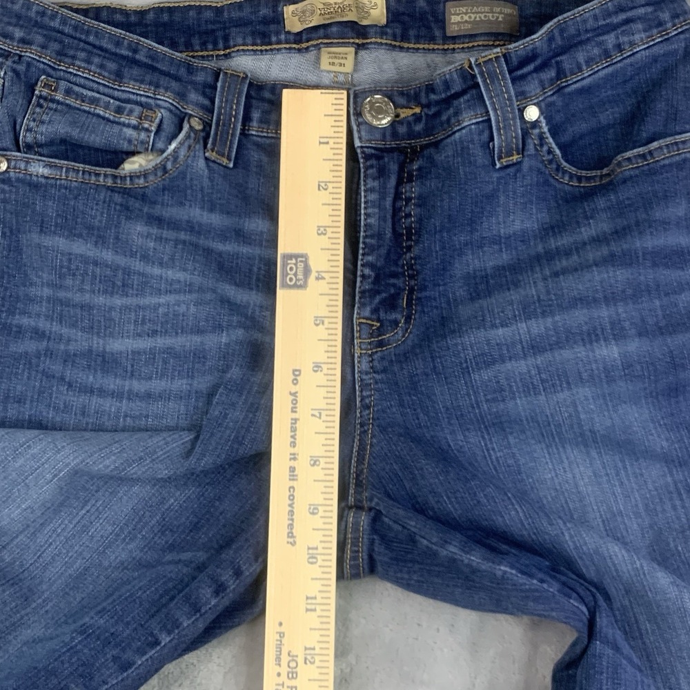 Nine West Vintage America Boho Bootcut Jeans 12/31 Blue Stretch Casual Whiskered - Picture 10 of 14